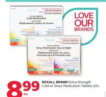 Rexall Rexall brand extra strength cold or sinus medication tablets offer