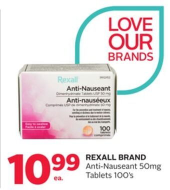 Rexall Rexall brand anti-nauseant 50mg tablets offer