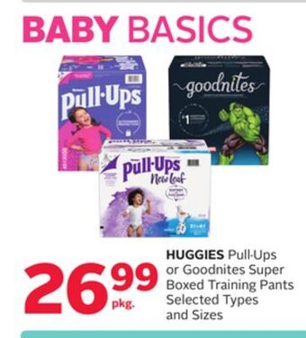 Rexall Huggies pull. ups or goodnites super boxed training pants offer
