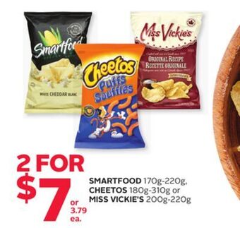 Rexall Smartfood 170g-220g, cheetos 180g-310g or miss vickie's 200g-220g offer