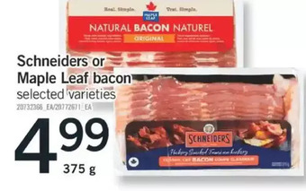 Fortinos Schneiders or maple leaf bacon offer