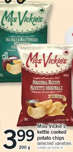 Fortinos Miss vickie's kettle cooked potato chips offer