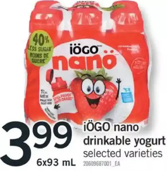 Fortinos Iögo nano drinkable yogurt offer
