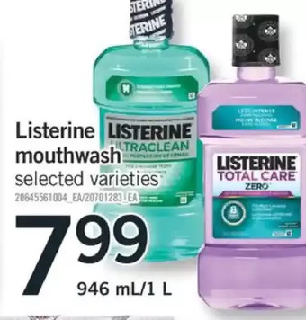 Fortinos Listerine mouthwash offer