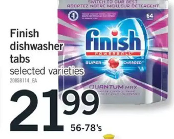 Fortinos Finish dishwasher tabs offer