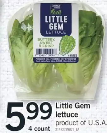 Fortinos Little gem lettuce offer