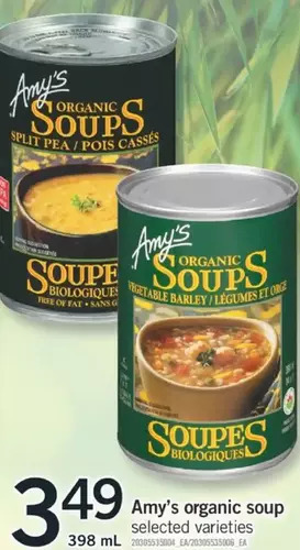 Fortinos Amy's organic soup offer