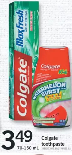 Fortinos Colgate toothpaste offer