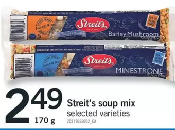 Fortinos Streit's soup mix offer