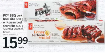 Fortinos Pc bbq pork back ribs or korean beef short ribs offer