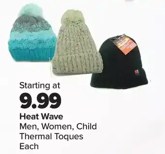 PharmaChoice Heat wave men, women, child thermal toques offer