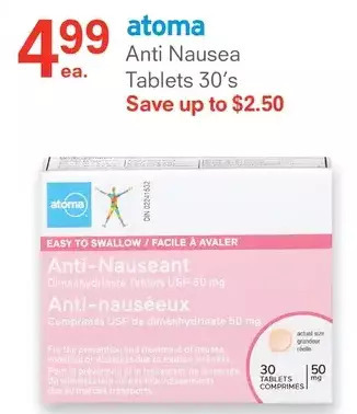 Guardian Pharmacy Atoma anti nausea tablets offer
