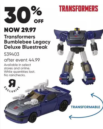 Toys R us Transformers toys generations legacy buzzworthy bumblebee deluxe class autobot silverstreak action figure offer