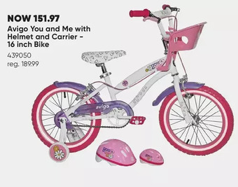 Toys R us Avigo you and me with helmet and carrier - 16 inch bike - r exclusive offer