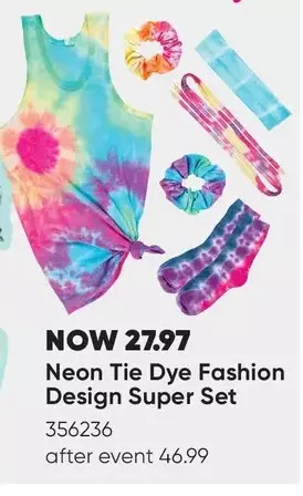 Neon tie dye fashion design super set