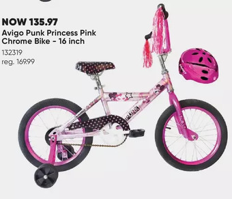Toys R us Avigo punk princess pink chrome bike - 16 inch - r exclusive offer