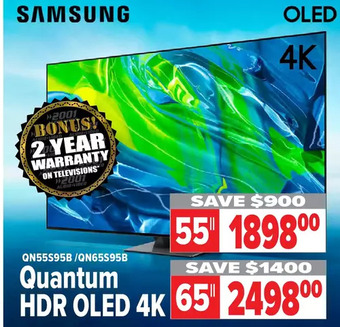 2001 Audio Video Samsung quantum hdr oled 4k tv. 55" | 65" offer