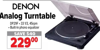 2001 Audio Video Denon analog turntable offer