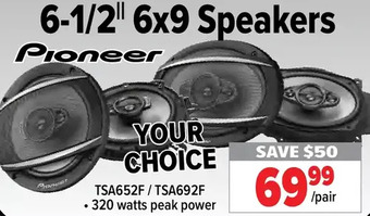 2001 Audio Video Pioneer 6-1/2" 6x9 speakers offer