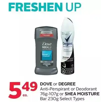 Rexall Dove or degree anti-perspirant or deodorant or shea moisture bar offer