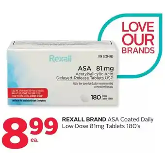 Rexall Rexall brand asa coated daily low dose 81mg tablets offer