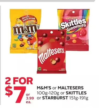 Rexall M&m's or maltesers or skittles or starburst offer