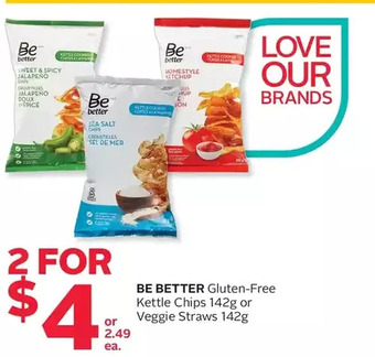 Rexall Be better gluten-free kettle chips or veggie straws offer