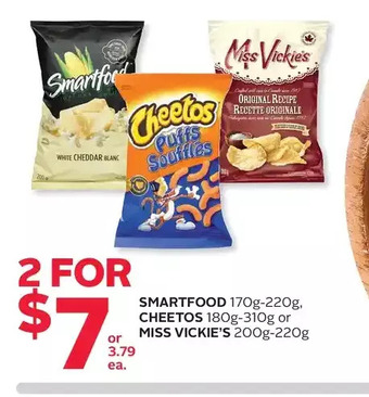 Rexall Smartfood, cheetos or miss vickie's offer