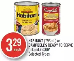 Shoppers Drug Mart Habitant or campbell's ready to serve soup offer