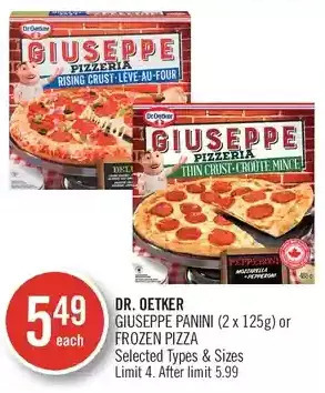 Shoppers Drug Mart Dr. oetker giuseppe panini or frozen pizza offer