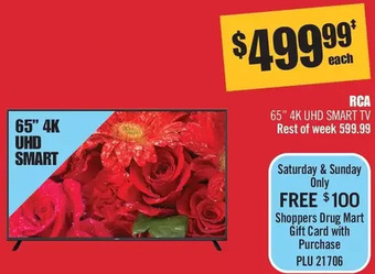 Shoppers Drug Mart Rca 65" 4k uhd smart tv offer
