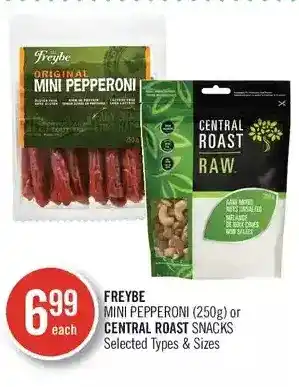 Shoppers Drug Mart Freybe mini pepperoni or central roast snacks offer