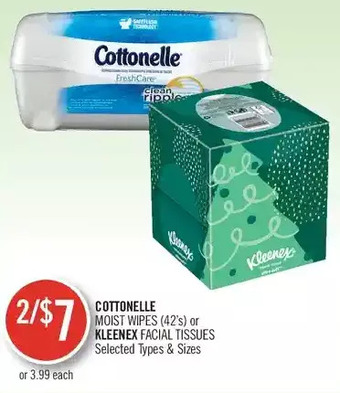 Shoppers Drug Mart Cottonelle moist wipes or kleenex facial tissues offer