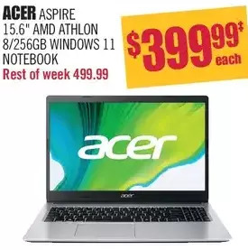 Shoppers Drug Mart Acer aspire 15.6" amd athlon 8/256gb windows 11 notebook offer