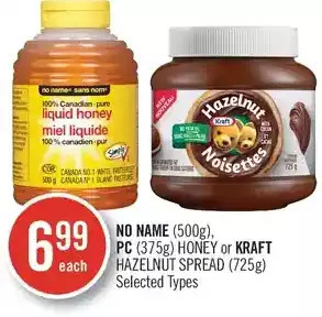 Shoppers Drug Mart No name, pc honey or kraft hazelnut spread offer