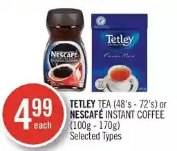 Shoppers Drug Mart Tetley tea or nescafé instant coffee offer