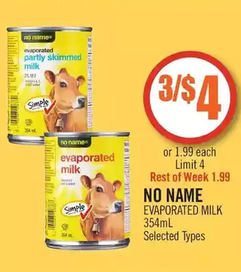 Shoppers Drug Mart No name evaporated milk offer