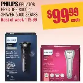 Shoppers Drug Mart Philips epilator prestige 8000 or shaver 5000 series offer