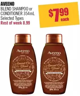 Shoppers Drug Mart Aveeno blend shampoo or conditioner offer