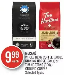 Shoppers Drug Mart Mccafé whole bean coffee, kicking horse or tim hortons ground coffee offer