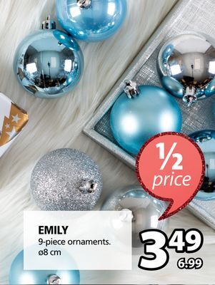 JYSK Emily 9-piece ornaments offer