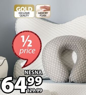 JYSK Nesna height-adjustable luxury pillow in pressure-relieving, shredded air memory foam mixed with cooling gel offer