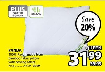JYSK Panda 100% rayon made from bamboo fabric pillow offer