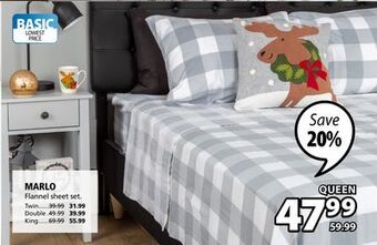 JYSK Marlo flannel sheet set offer
