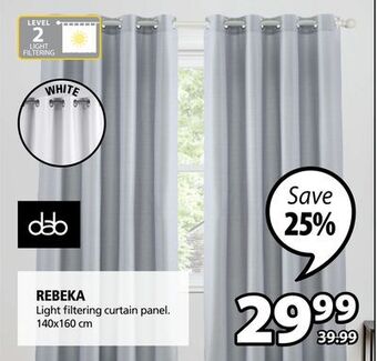 JYSK Rebeka light filtering curtain panel offer
