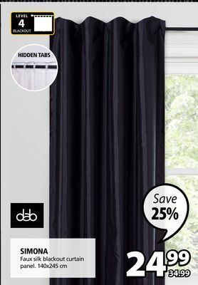 JYSK Simona faux silk blackout curtain panel offer