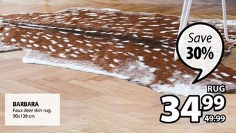 JYSK Barbara faux deer skin rug offer