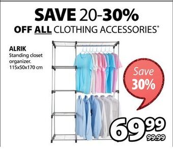 JYSK Alrik standing closet organizer offer