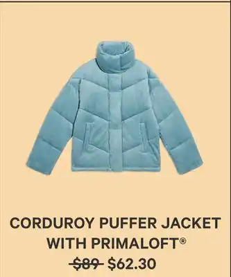 Joe Fresh Corduroy puffer jacket with primaloft® offer