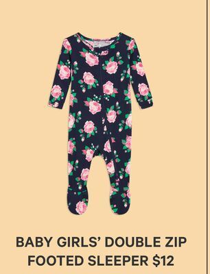 Joe Fresh Baby girls' double zip footed sleeper offer